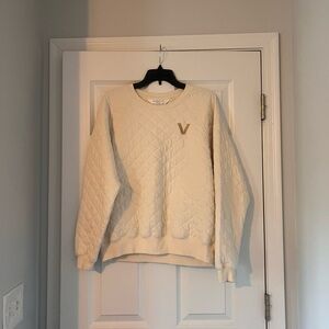 Women's Boxercraft Cream Vanderbilt Commodores Quilted Pullover Sweatshirt SZ: L